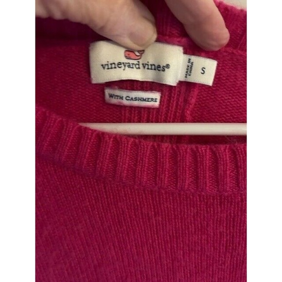 Vineyard Vines Sweater Womens Size S Pink Long Sleeve 1/4 Zip Cashmere Blend - Picture 2 of 6